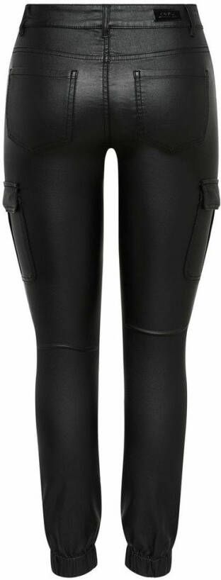 ONLY imitatieleren high waist skinny broek ONLMISSOURI zwart