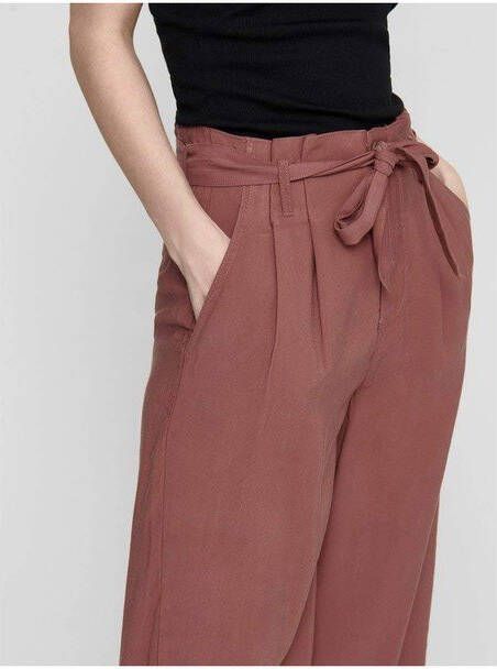 ONLY cropped high waist wide leg culotte ONLAMINTA ARIS roodbruin