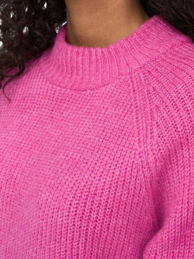 Only Trui in grof tricot met opstaande kraag