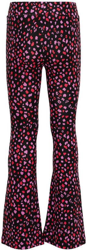 Only kids Only Kogpaige Flared Pant AOP PNT Black/LOLLIPOP/SPRING Crocus | Freewear , Paars, Dames
