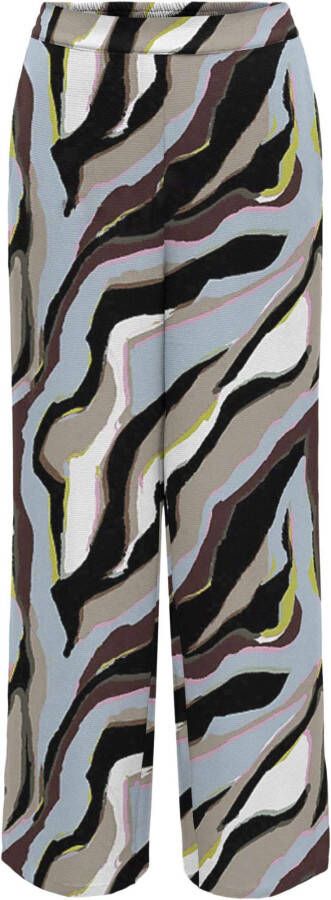 Only Nova lux tori slit pant aop ptm humus/351 haile , Zwart, Dames