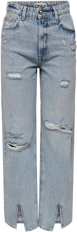 Only Onlastrid HW Wide Slit LB DNM DOT 15283272 , Blauw, Dames