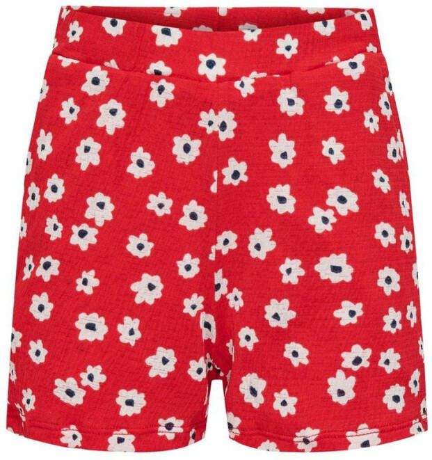 ONLY KIDS sweatshort KONPELLA met all over print rood/wit/zwart