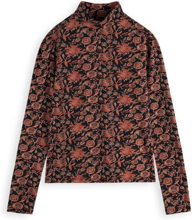 Scotch & Soda 163753 0587 printed long sleeved high neck organic cotton t shirt combo h