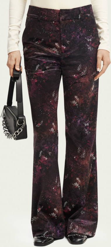 Scotch & Soda 168802 velvet high rise flared trousers.