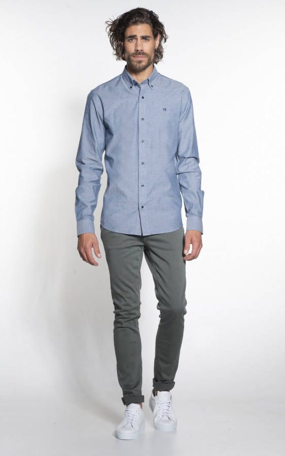 Scotch & Soda Washed chambray shirt regular fit Lange mouw Blauw