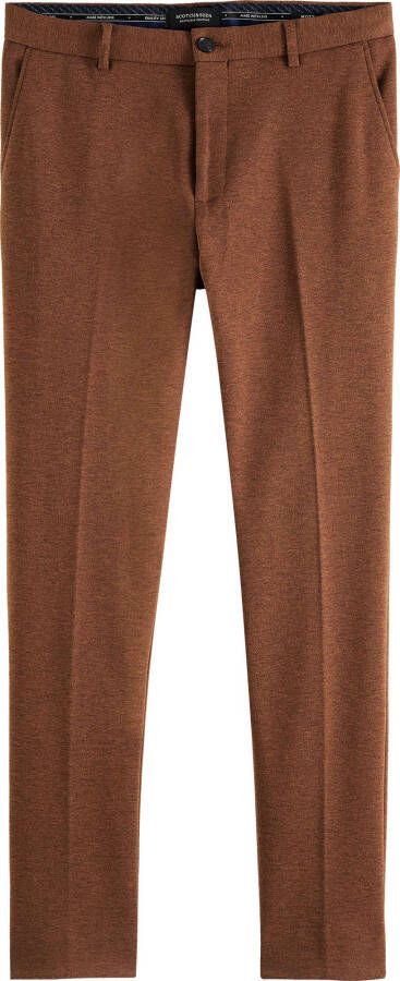 Scotch & Soda Mott knitted super slim fit chino tabacco melange