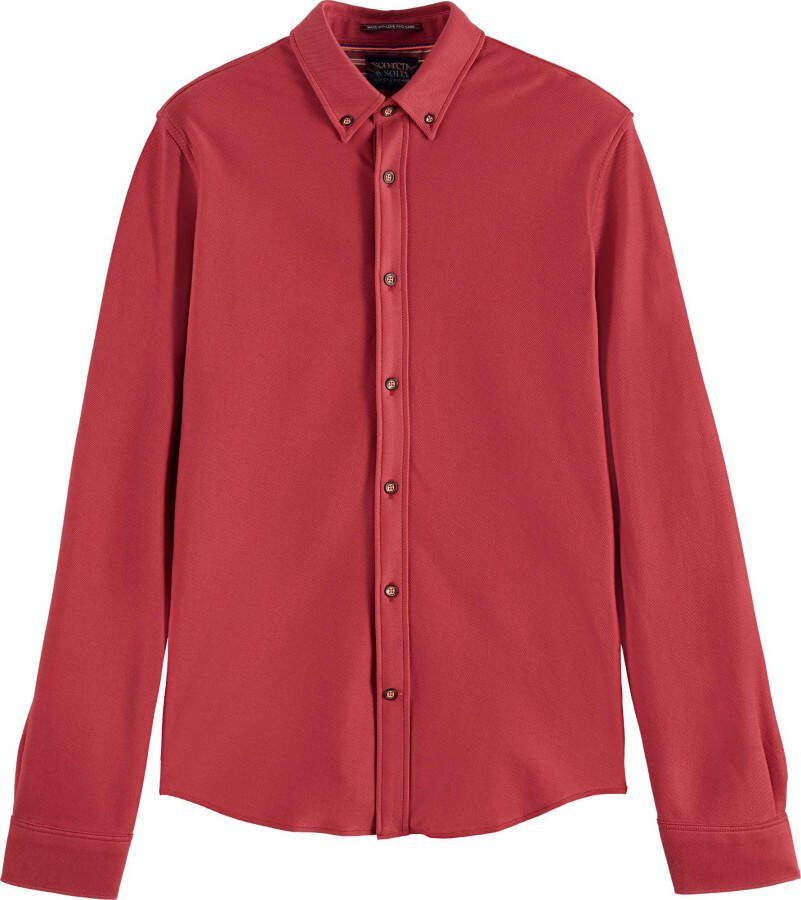 Scotch & Soda Slim fit chic knitted twill shirt cayenne