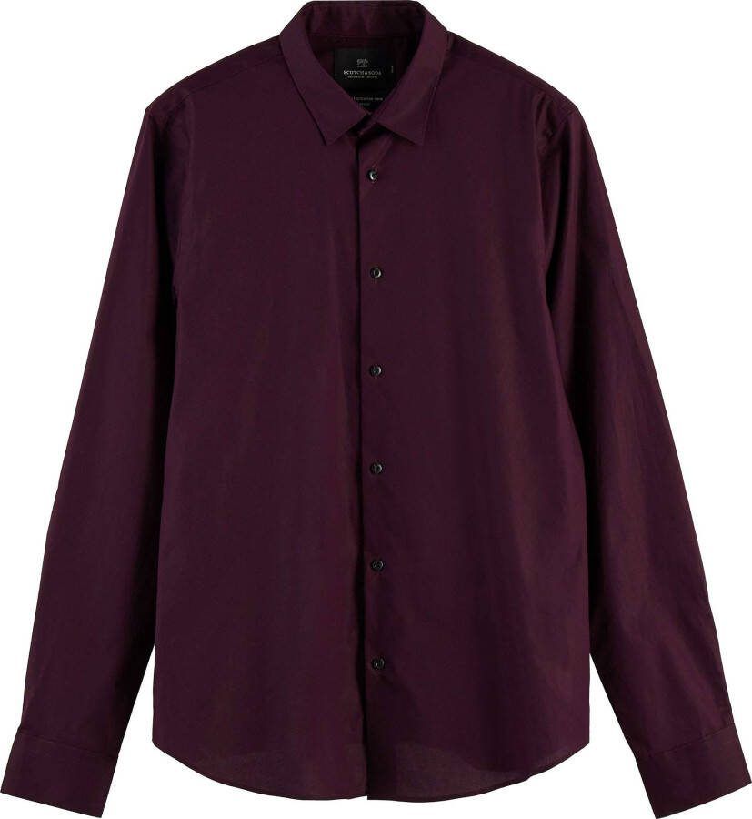 Scotch & Soda Slim fit classic cotton/elastane bordeaubergine