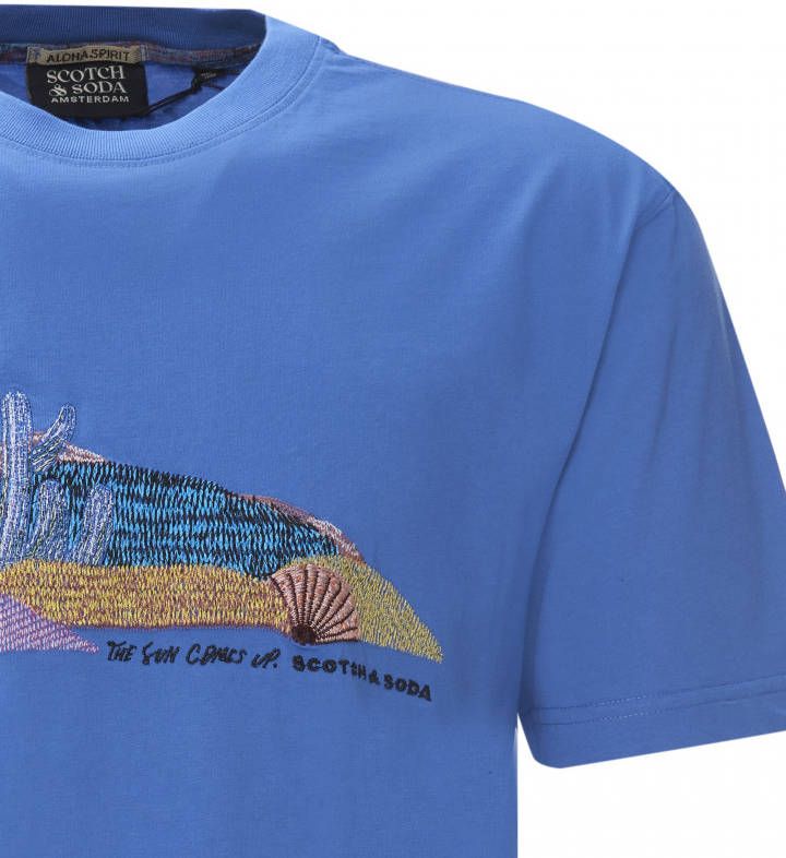 Scotch & Soda T shirt van biologisch katoen met borduring