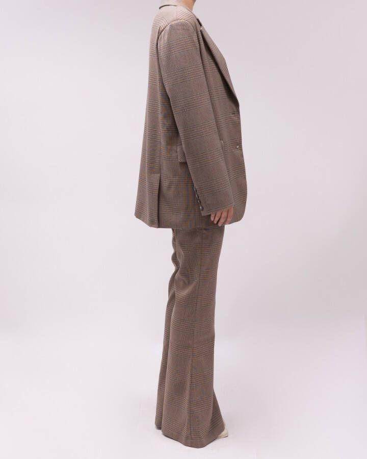 Silvian Heach Ettadhem high waist flared fit pantalon met ruitdessin