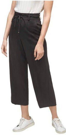 s.Oliver BLACK LABEL cropped high waist straight fit broek zwart