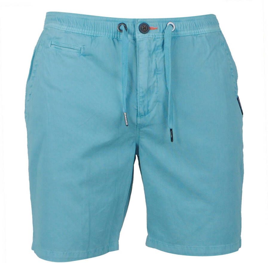 Superdry shorts trekkoord stretch aqua blauw