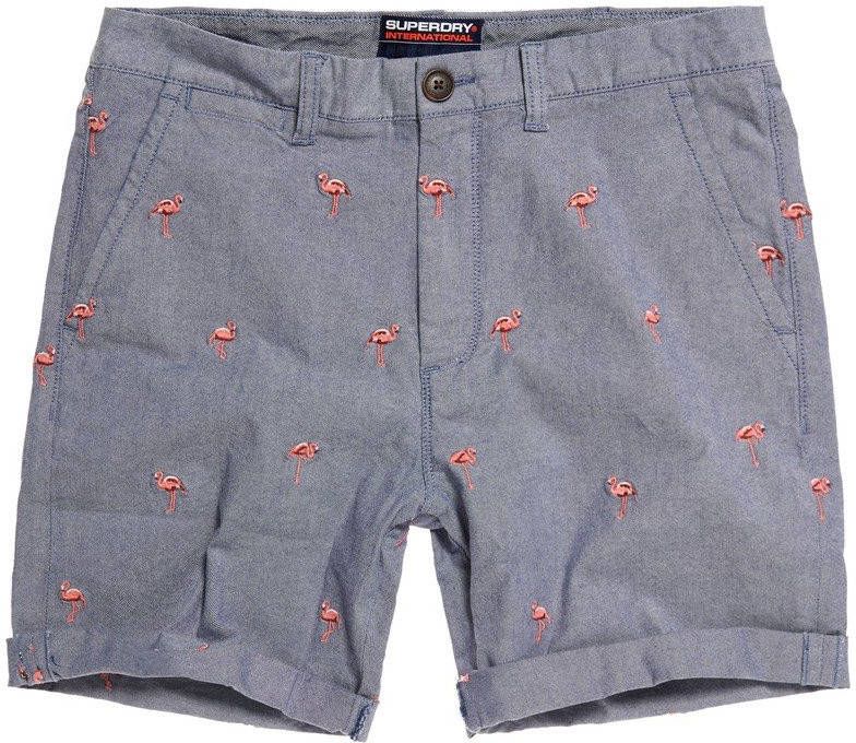 Superdry regular fit bermuda met all over print donkerblauw