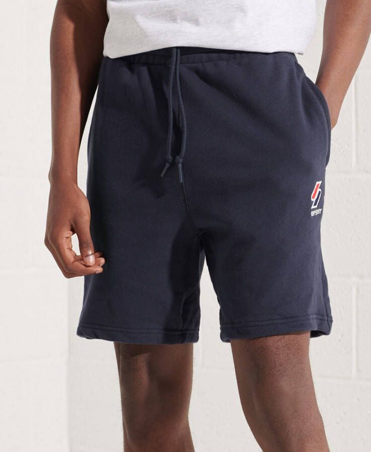 Superdry regular fit sweatshort donkerblauw
