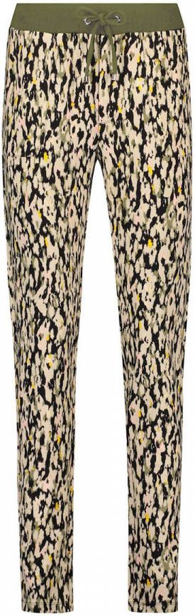 Tramontana skinny broek met camouflageprint beige/zwart/groen