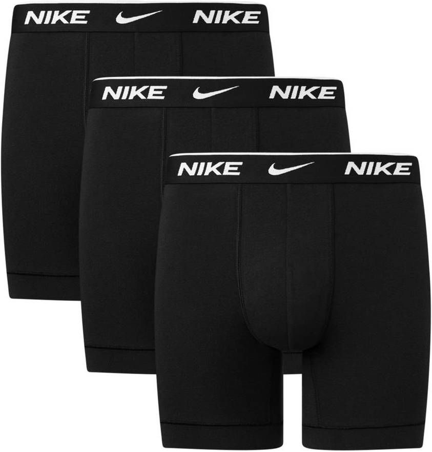 Nike Swoosh Boxer 3Pack Unisex Ondergoed Black 92% Polyester, 8% Elastaan