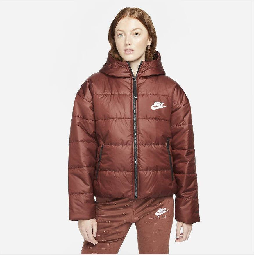 Nike Sportswear Therma FIT Repel Damesjack met capuchon Bruin