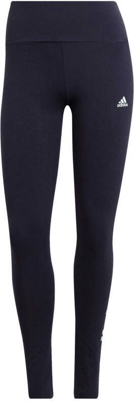 Adidas Performance sportlegging donkerblauw/mintgroen