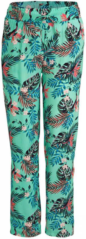 Cars loose fit broek Kainoa met bladprint mintgroen/multicolor