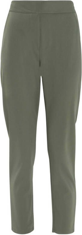 Cassis high waist tapered fit broek donkergroen