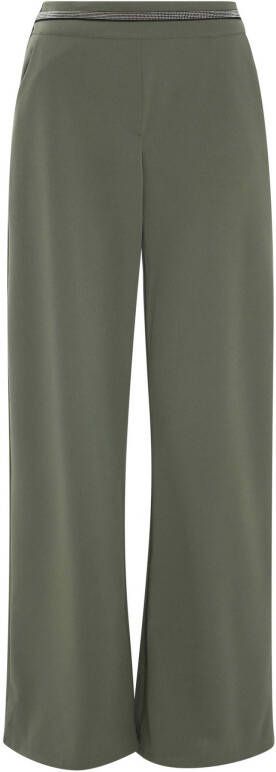 Cassis high waist wide leg broek donkergroen