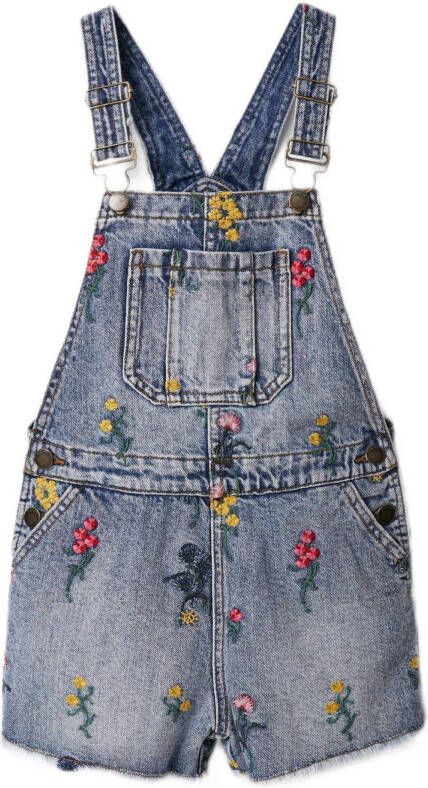 Desigual tuinbroek met all over print denim medium wash