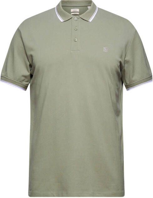 ESPRIT Men Casual regular fit polo van biologisch katoen grijsgroen