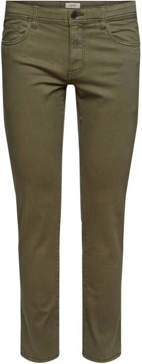ESPRIT Men Casual slim fit broek met biologisch katoen dusty green