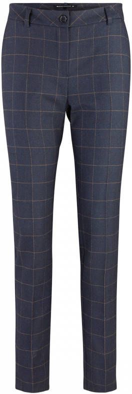 Expresso High waist slim fit cropped pantalon met ruitdessin