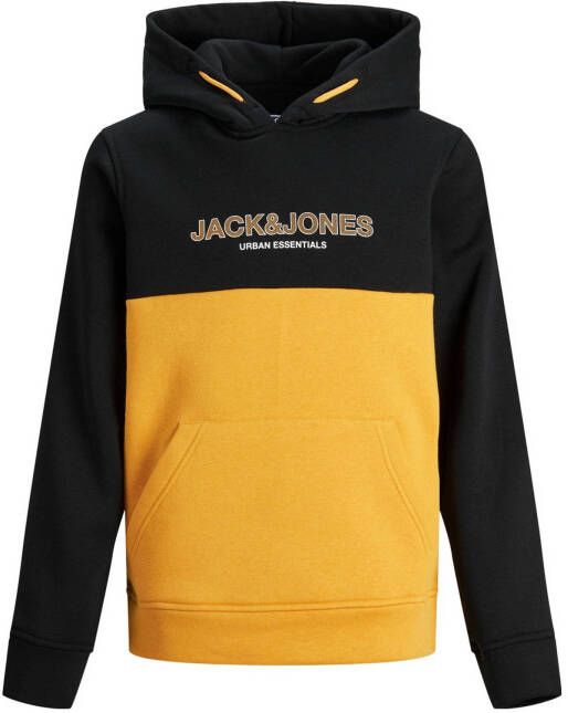JACK & JONES JUNIOR hoodie JJEURBAN met logo oranje/zwart