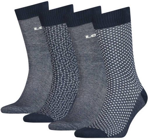 Levi's giftbox sokken set van 4 donkerblauw