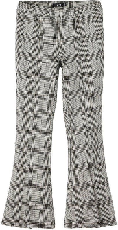 LMTD geruite flared broek NLFRECK grijs