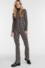 Lofty Manner high waist flared broek Amina met all over print zwart/roze/groen online kopen