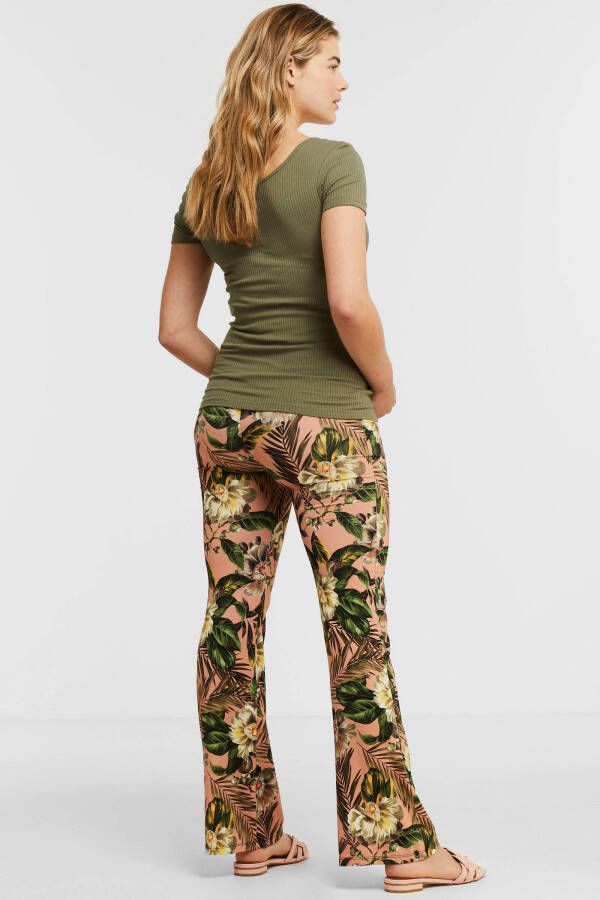 LOVE2WAIT high waist flared broek met all over print multi