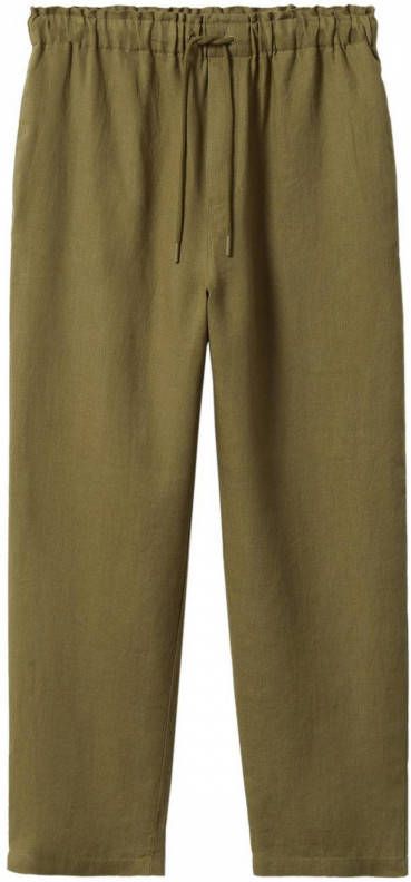 Mango cropped straight fit broek kaki