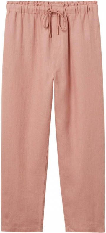 Mango cropped straight fit broek oudroze