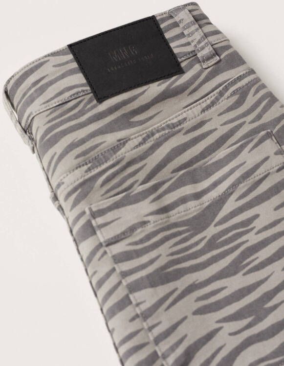 Mango Kids cropped broek met zebraprint grijs/beige