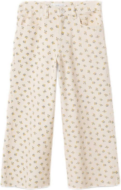 Mango Kids cropped culotte met all over print ecru