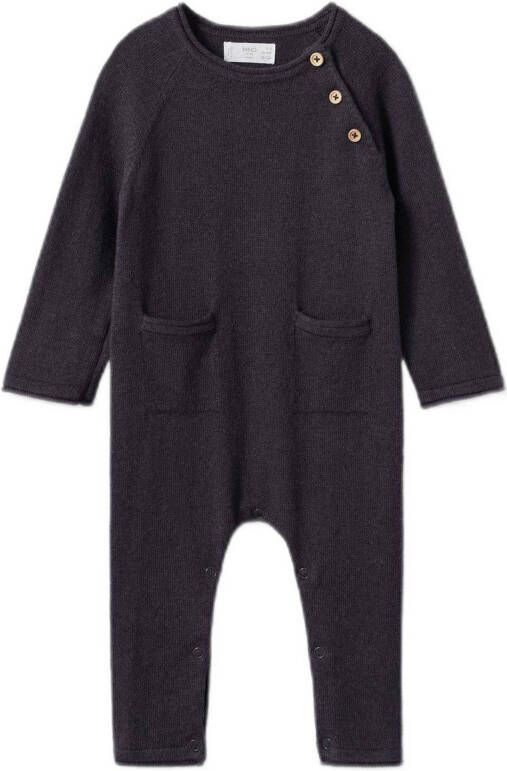 Mango Kids fijngebreid newborn baby boxpak antraciet