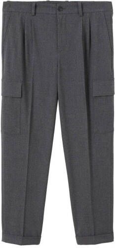 Mango Man gemêleerde regular fit broek pastelgrijs