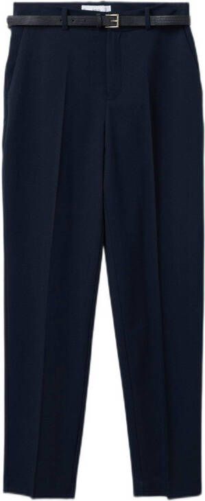 Mango regular fit pantalon donkerblauw