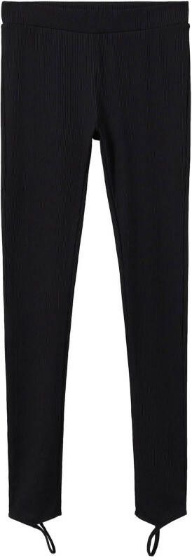 Mango Anita mid waist skinny fit fijngebreide legging met voetlus
