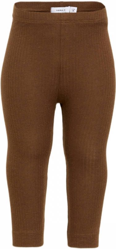 NAME IT BABY legging NBFKABEX met biologisch katoen bruin
