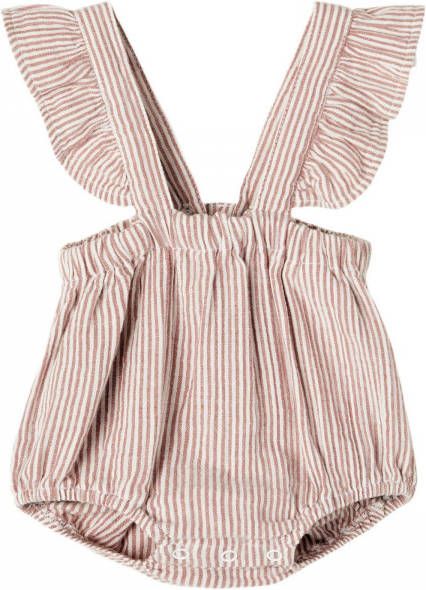 NAME IT BABY newborn baby gestreepte regular fit broek NBFFESILLE van biologisch katoen rood/wit