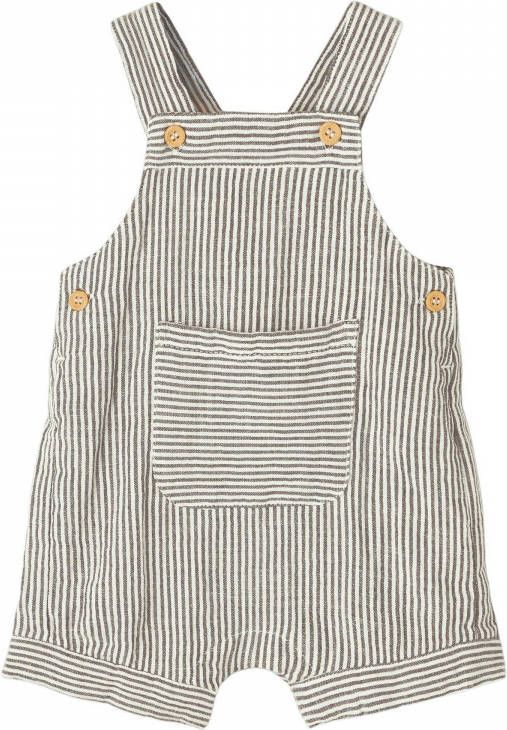 NAME IT BABY newborn baby gestreepte regular fit tuinbroek NBMFESOLLE van biologisch katoen bruin/wit