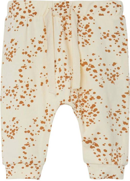 NAME IT BABY newborn baby regular fit broek NBNUTTI ecru/bruin