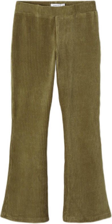 NAME IT KIDS flared broek NKFONEBELLA met biologisch katoen grijs