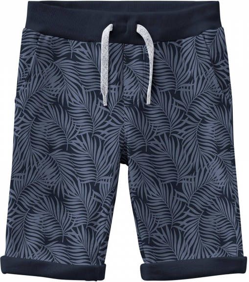 NAME IT KIDS sweatshort NKMVERMO met all over print blauw