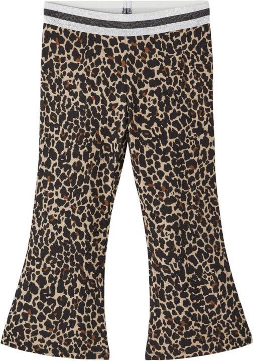 NAME IT MINI flared broek NKFONADINA met panterprint zwart